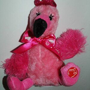 Dan Dee Animated Singing Pink Plush Flamingo Bird